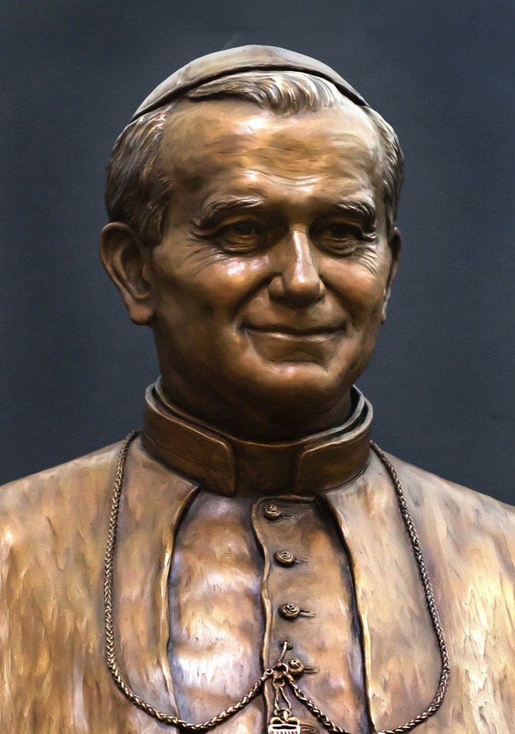 Pope John Paul bronze sculpture by Carolyn Palmer