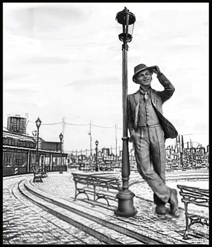 sketch of Frank Sinatra statue